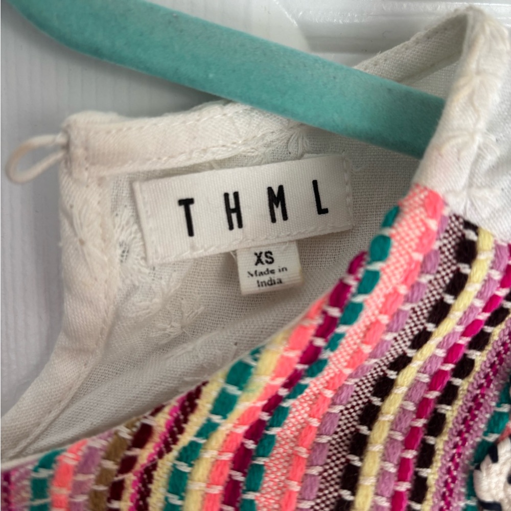 THML White Blouse with Rainbow Embroidery - Picture 2 of 3
